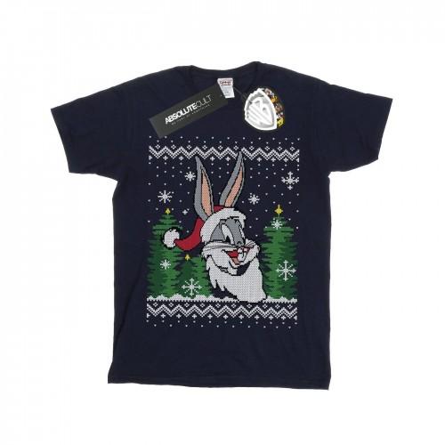 Looney Tunes meisjes Bugs Bunny Christmas Fair Isle katoenen T-shirt