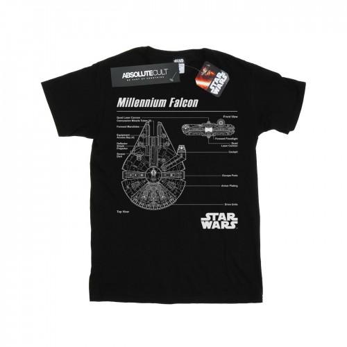 Star Wars Boys Millennium Falcon Blueprint T-Shirt