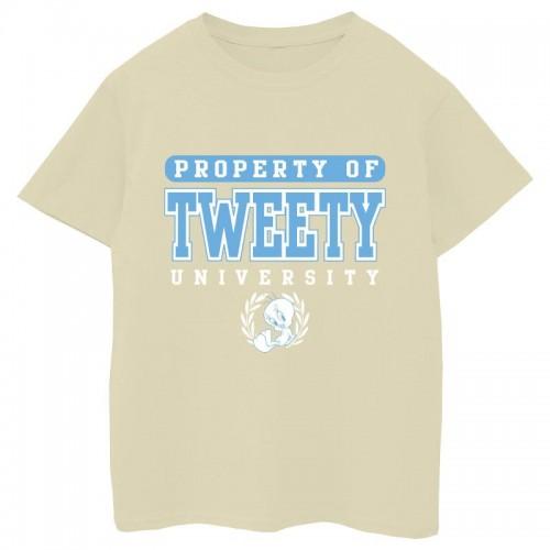 Looney Tunes Girls Tweety Property Of University katoenen T-shirt