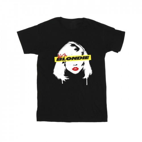 Blondie meisjes gezicht graffiti katoenen T-shirt