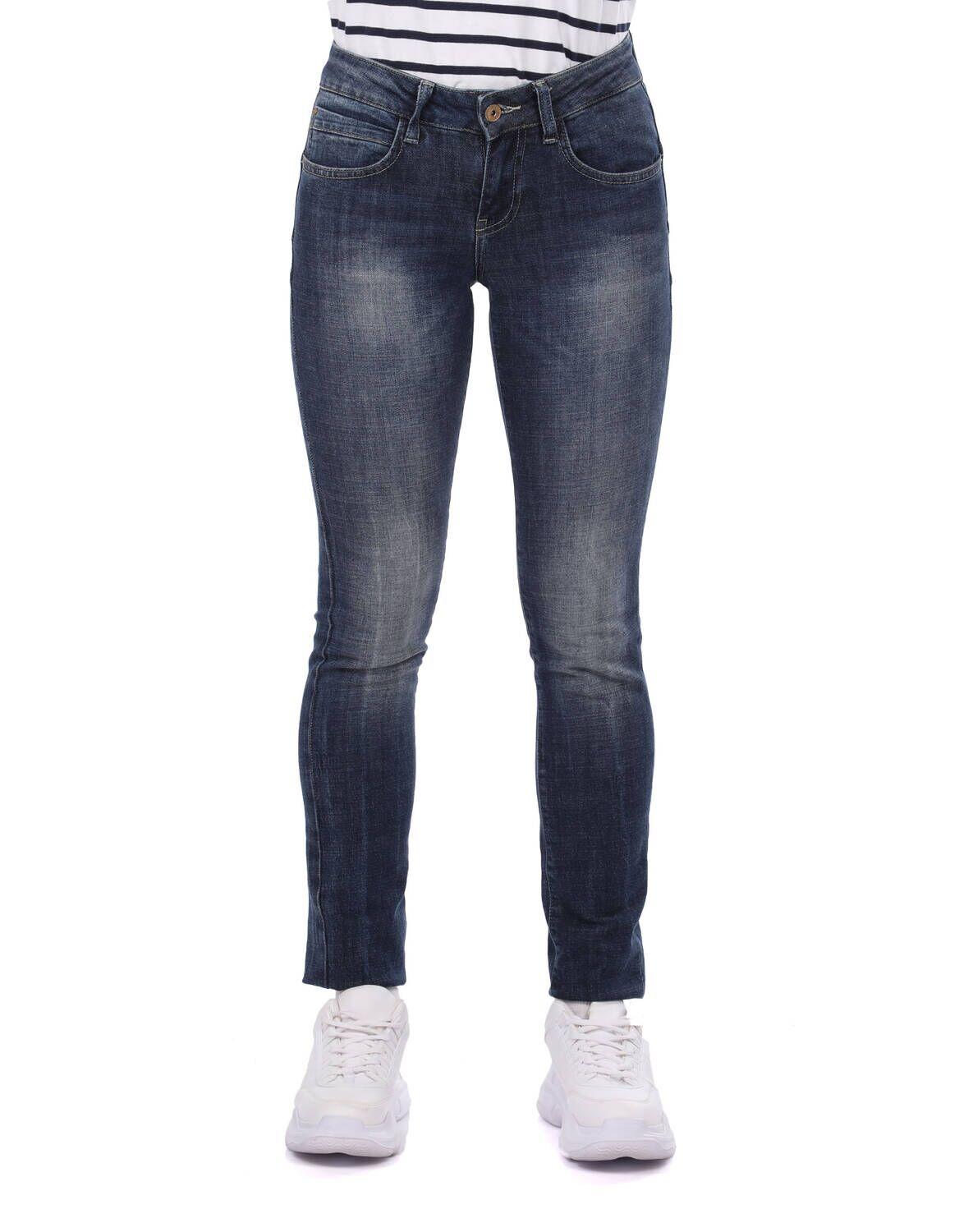 Blue White Slim-fit jeansbroek voor dames in grote maten