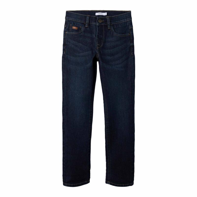 Name it Donkerblauwe katoenmix stretch slim jeans voor kinderen 