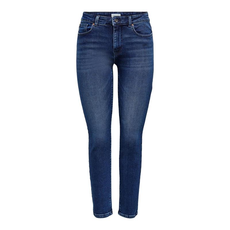 Only Slanke katoenen jeans voor dames met alleen riemlussen met 5 zakken