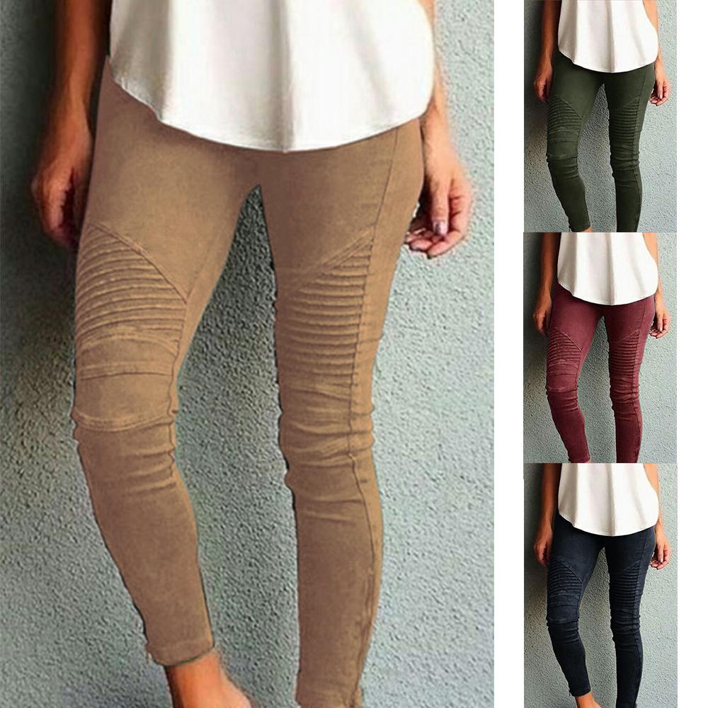 Fashion bag01 Damesjeans Hoge taille skinny geplooide potloodbroek Retro elastische stretch slanke legging