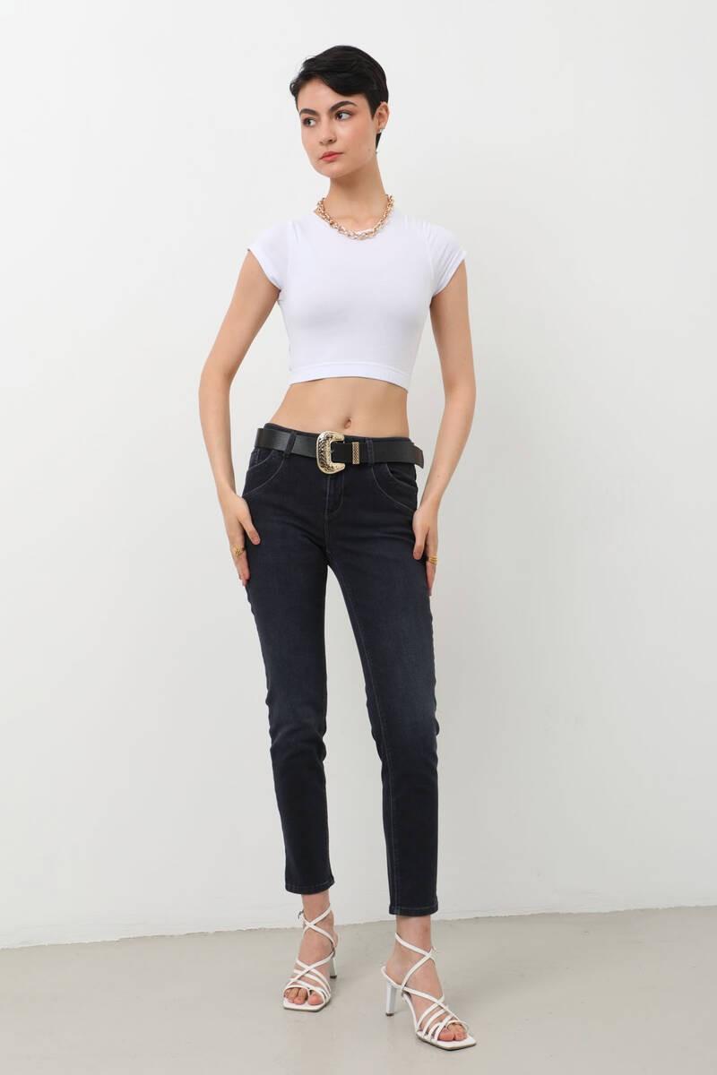 Blue White Skinny-fit jeansbroek voor dames met zakken