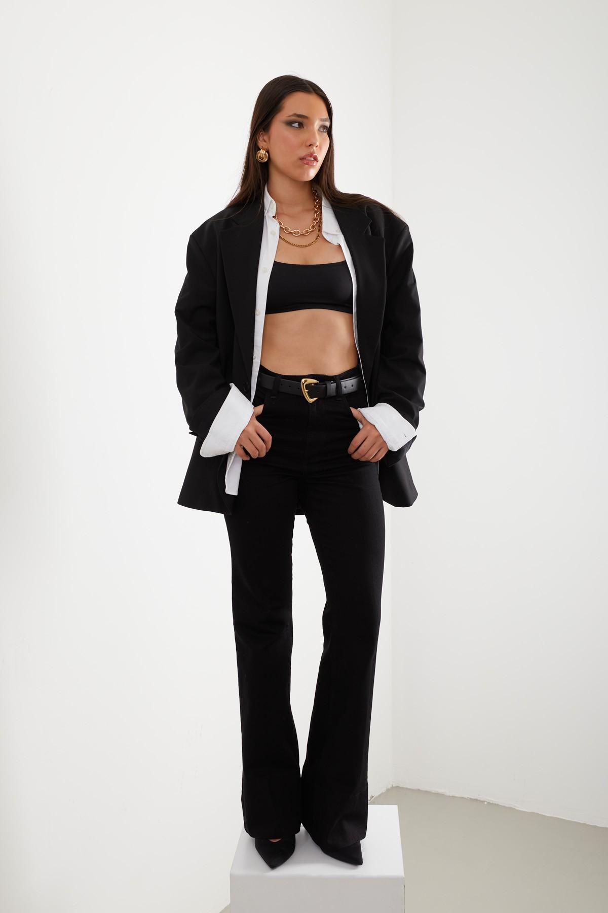 Banny Jeans Flare Jean-broek met hoge taille voor dames, zwart
