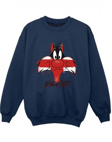 Looney Tunes Boys Sylvester Engeland Face Sweatshirt