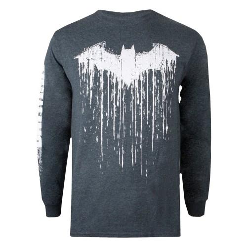 Batman Heren Paint Marl T-shirt met lange mouwen