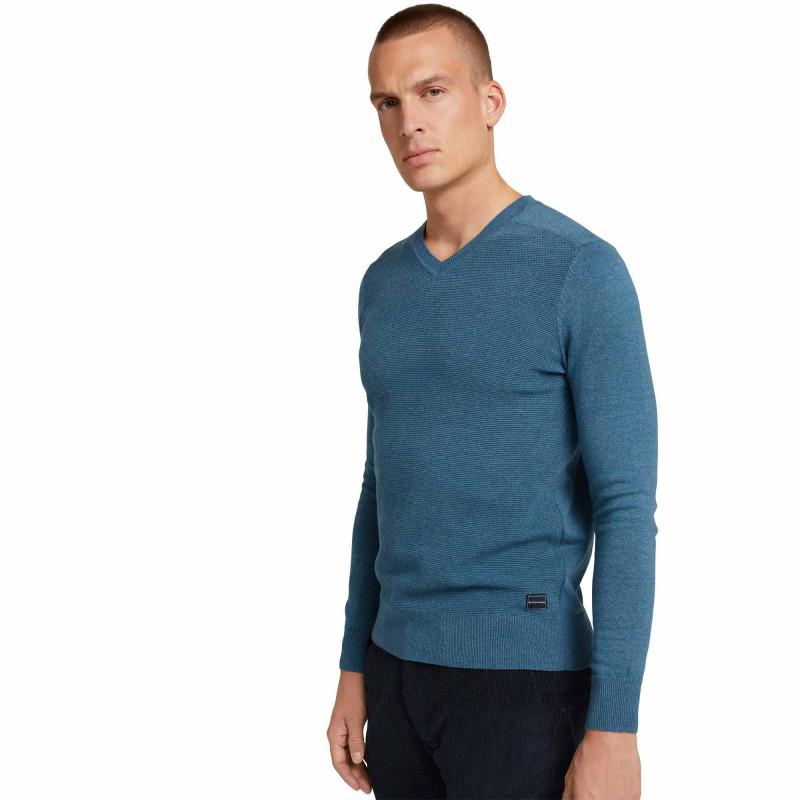 Tom Tailor Pull fin col V coton Homme 