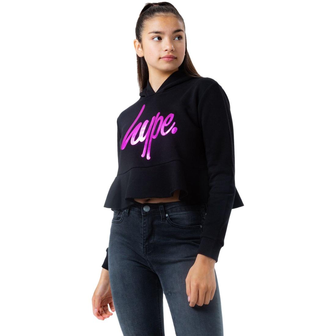 Hype Girls Holo Script cropped trui met capuchon