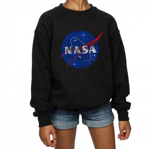 NASA Meisjes Distressed Logo Katoen Sweatshirt