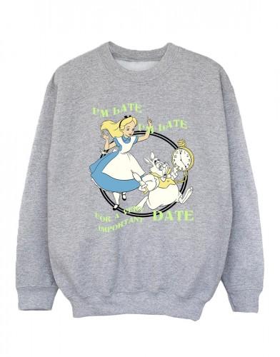 Disney Girls Alice In Wonderland IÂ'm Late Sweatshirt