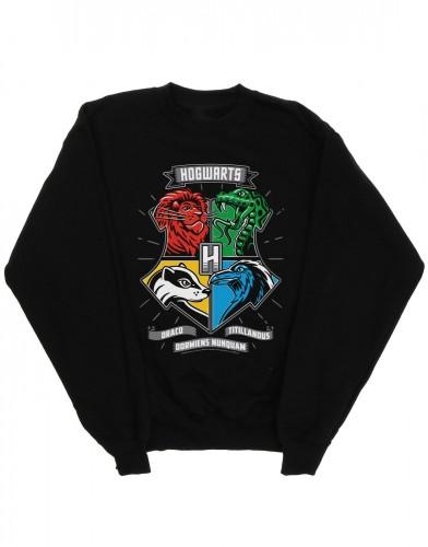 Harry Potter Mens Hogwarts Toon Crest Cotton Sweatshirt
