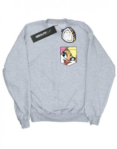 Looney Tunes Heren Lola Bunny Face katoenen sweatshirt met faux zak