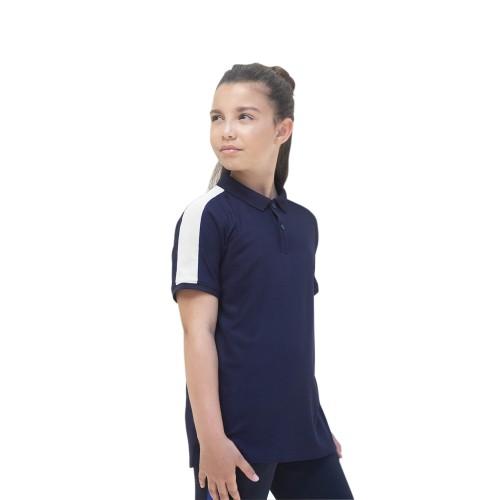 Finden & Hales Finden & Hales kinder/kinderpoloshirt met contrasterend paneel van piqué