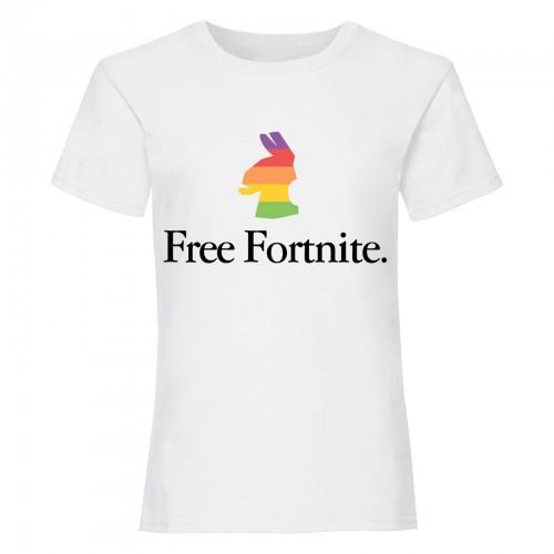 Free Fortnite Gratis Fortnite Girls Rainbow Llama T-shirt