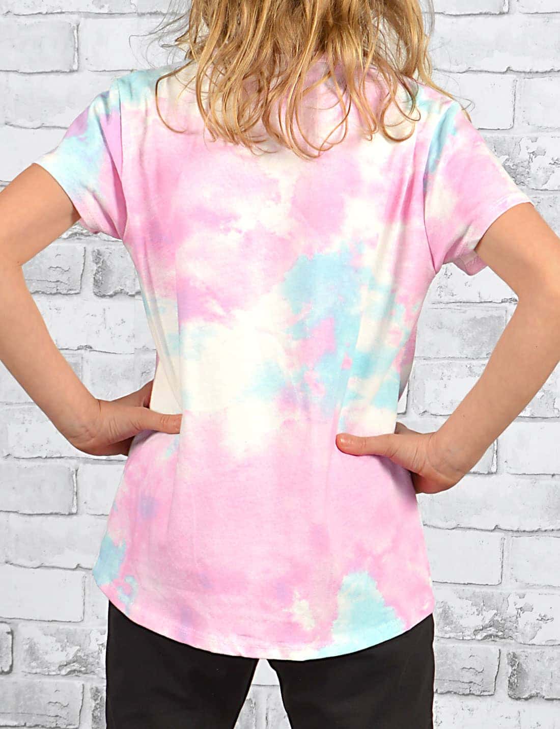 Kmisso Mädchen T-Shirt Batikdruck Bärchengesicht