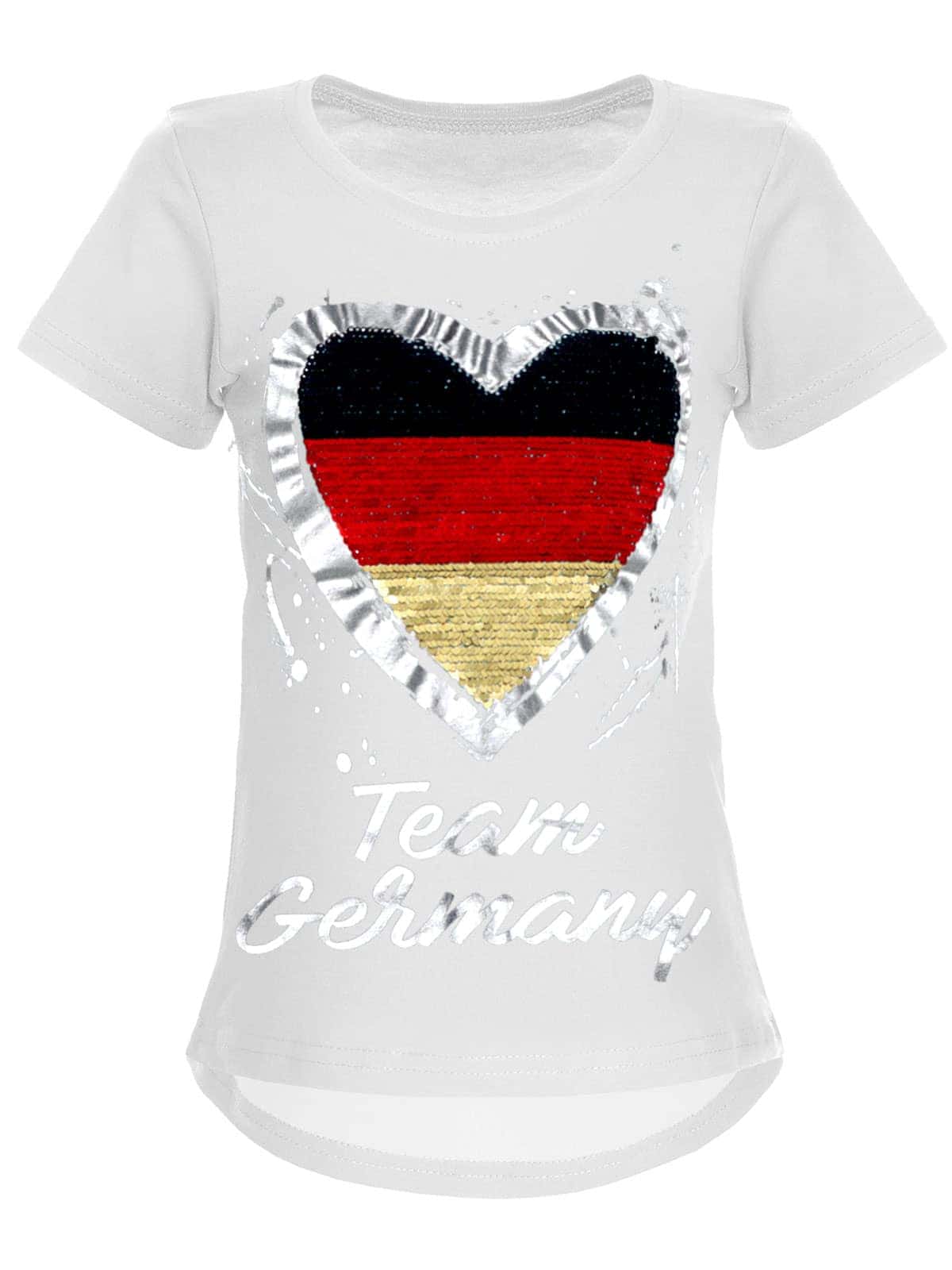 BEZLIT Mädchen Wende Pailletten Deutschland T Shirt mit Herz WM 2018