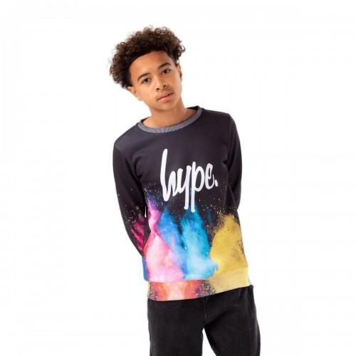 Hype Boys Color Explosion Script sweatshirt met ronde hals