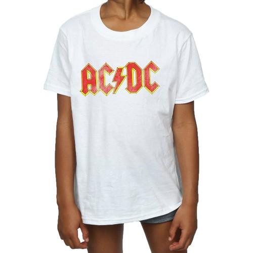 AC/DC katoenen T-shirt met versleten logo voor meisjes