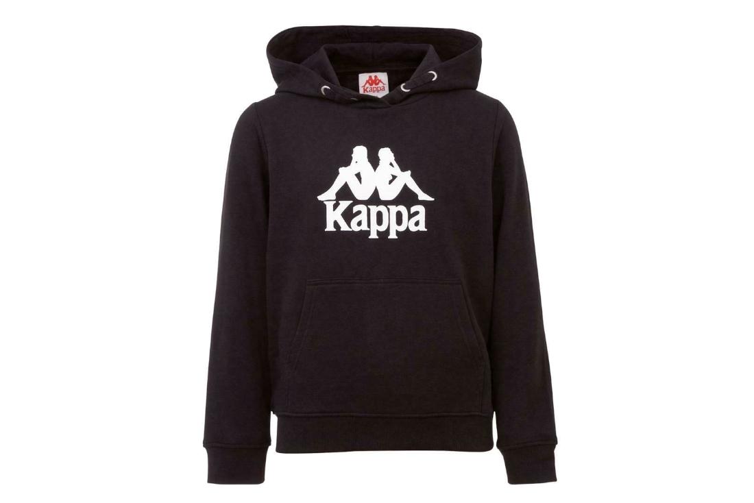 Kappa Taino kinderhoodie, voor jongens, zwart sweatshirt