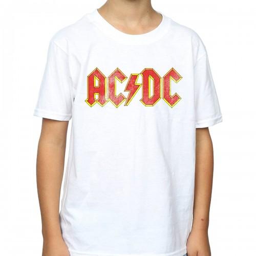 AC/DC jongens T-shirt met logo van versleten katoen