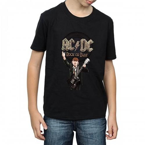 AC/DC AC / DC Boys Rock Gold Buste Angus Jong katoenen T-shirt