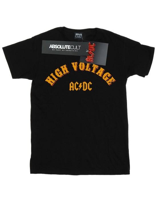 AC/DC collegiaal katoenen T-shirt met hoge spanning voor meisjes