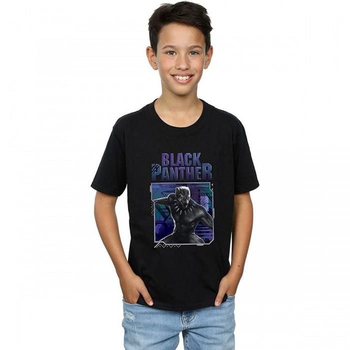 Black Panther katoenen T-shirt met technische badge voor jongens