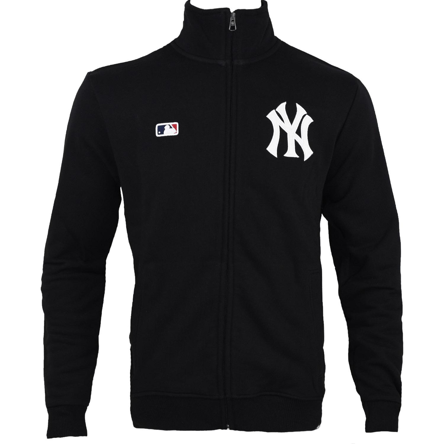 47 BRAND 47 Merk MLB New York Yankees Borduur Helix Track Jkt, Zwart herensweatshirt