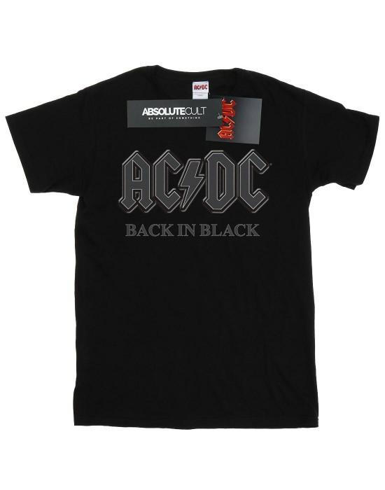 AC/DC meisjes terug in zwart katoenen T-shirt