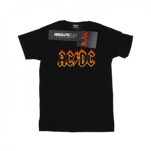 AC/DC katoenen T-shirt met vlammenlogo voor meisjes