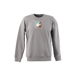 Keep Out Herensweatshirt met minimale print grijs