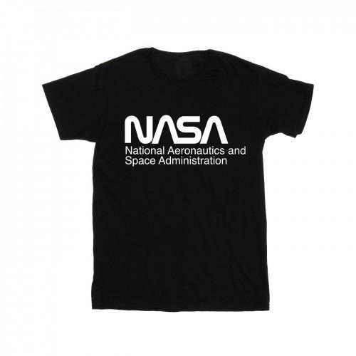 NASA meisjeslogo éénkleurig katoenen T-shirt
