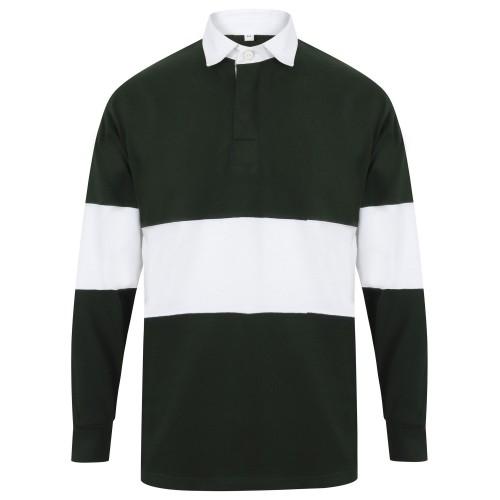 FRONT ROW Adults Unisex Panelled Tag Free Rugby Shirt