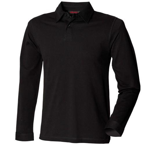 Skinni Fit Heren Lange Mouw Stretch Polo Shirt