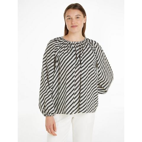 Tommy Hilfiger Top ZIGZAG GATHERED BLOUSE LS