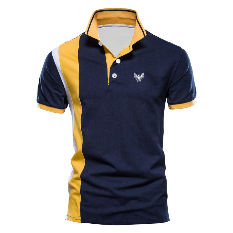 YuTong Fashion Mannen Revers Sliod Bedrukte Kleur Casual Polo Shirt, Mannen Revers Cool Business Polo Shirt