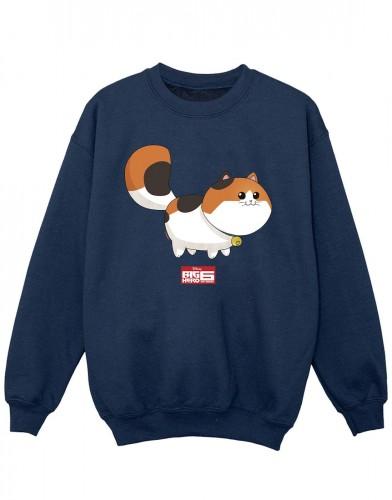 Disney Girls Big Hero 6 Baymax Kitten Pose-sweatshirt