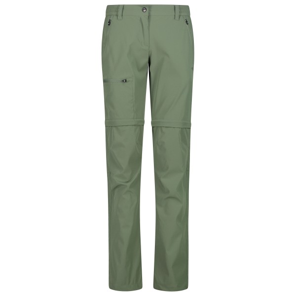  Women's Zip Off Pant 4-Way Stretch - Afritsbroek, olijfgroen/groen