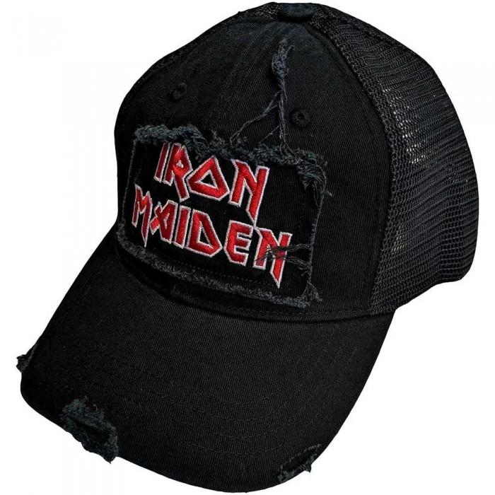 Iron Maiden Unisex Adult Scuffed Logo Mesh Back Baseball Cap