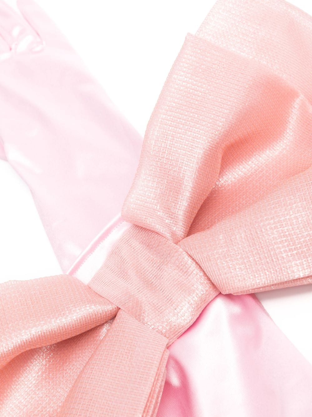 Parlor bow-detail satin gloves - Roze