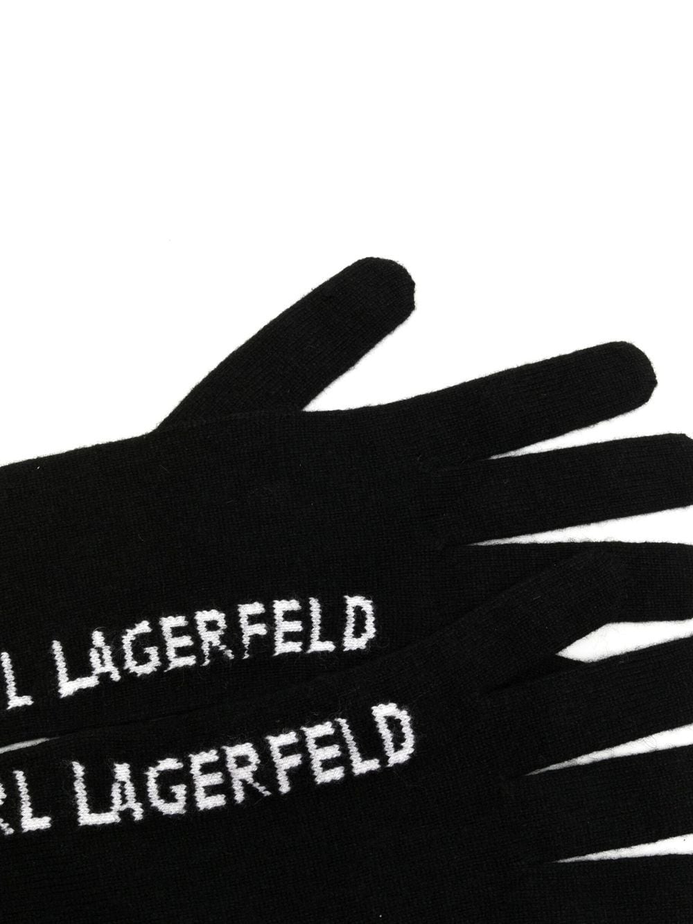 Karl Lagerfeld Intarsia handschoenen - Zwart