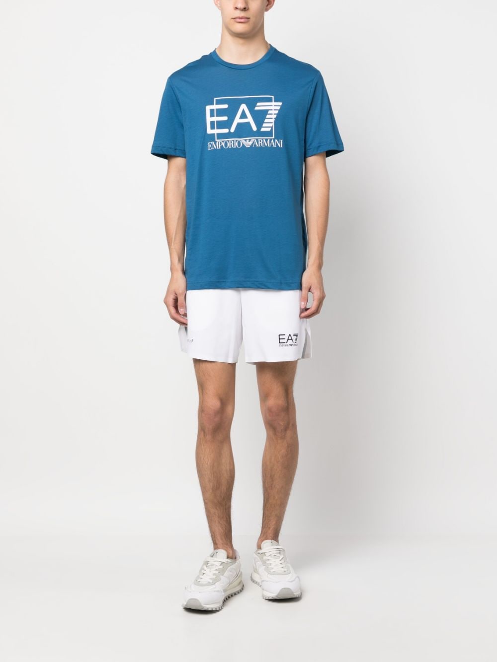 Ea7 Emporio Armani Shorts met logoprint - Wit