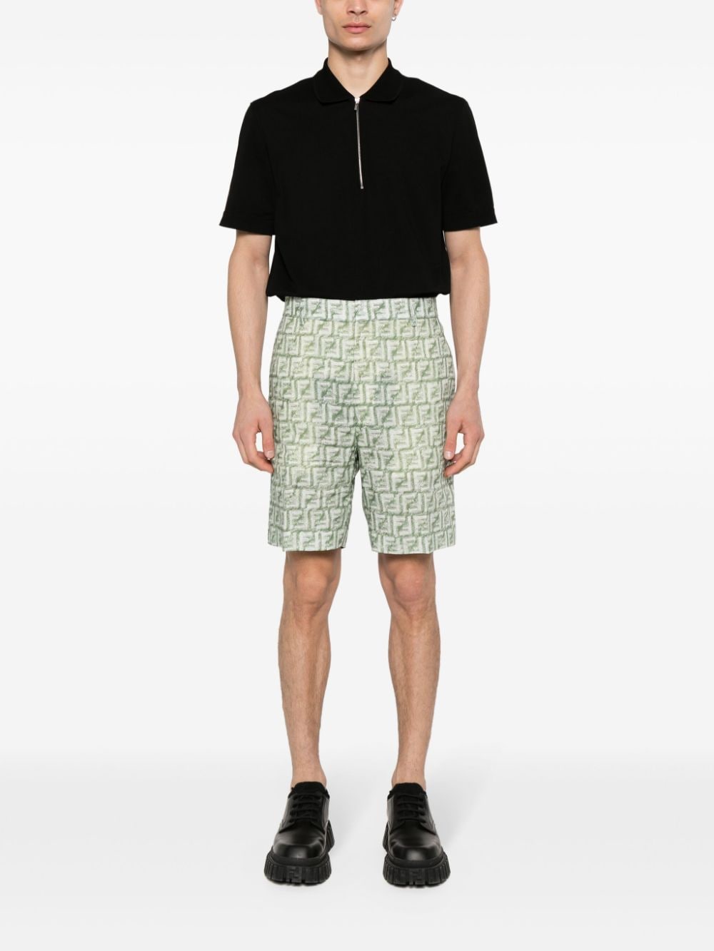 FENDI Shorts met print - Groen