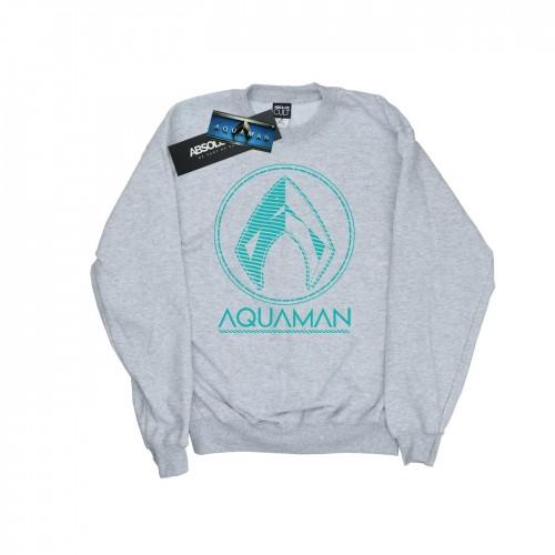 DC Comics Mens Aquaman Aqua Logo Sweatshirt
