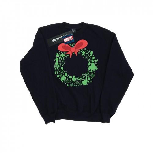 Marvel Boys Avengers Christmas Wreath Sweatshirt