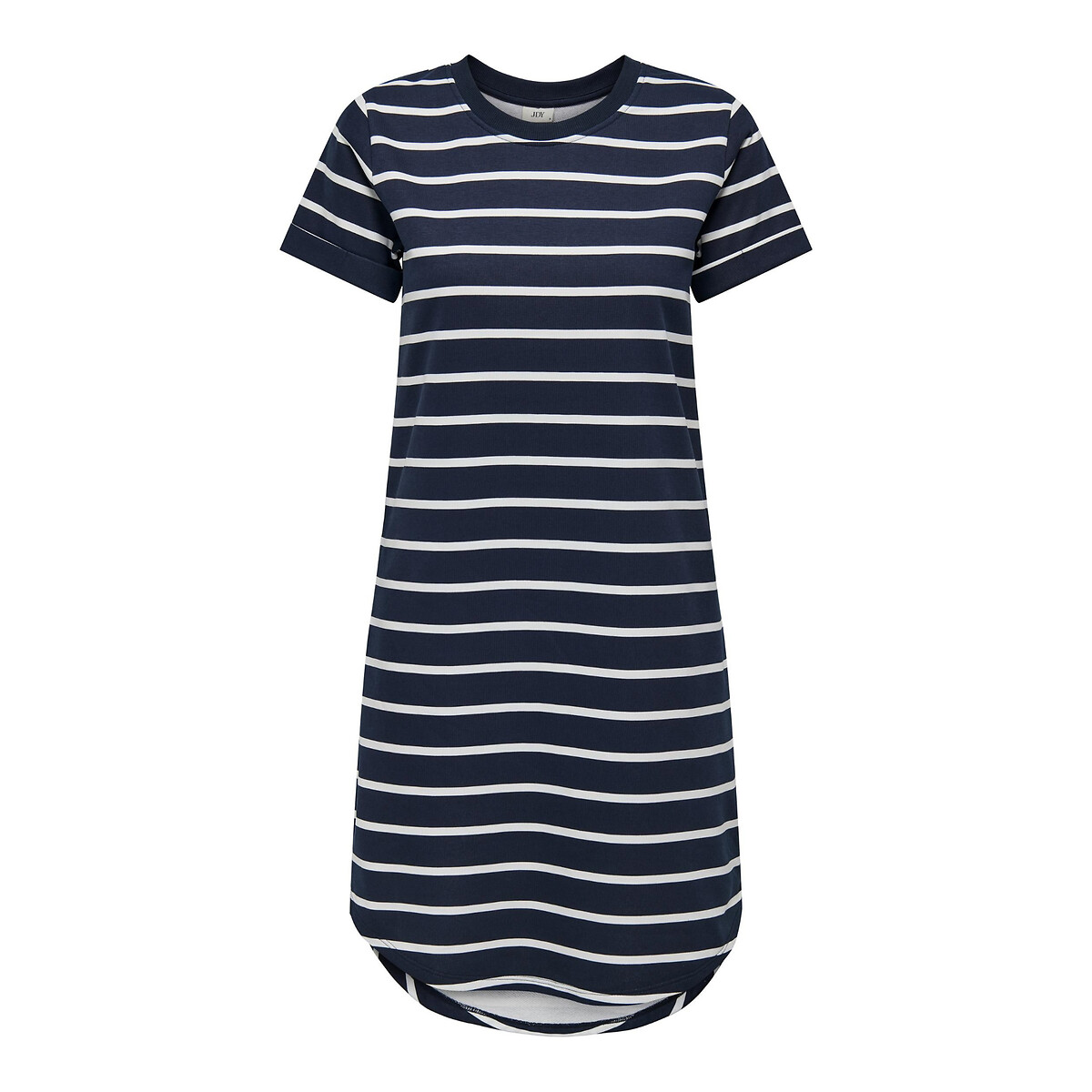 JACQUELINE de YONG Shirtkleid Kurzes T-Shirt Kleid Knielang Gestreift JDYIVY (knielang) 4989 in Weiß-Blau