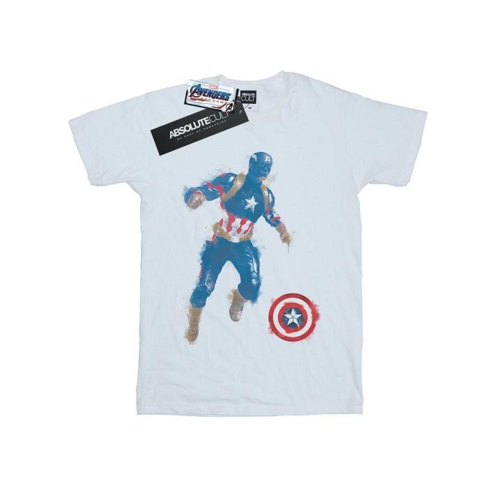 Marvel Boys Avengers Endgame Painted Captain America T-Shirt