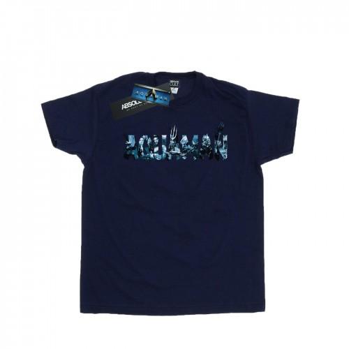 DC Comics Boys Aquaman Text Logo T-Shirt
